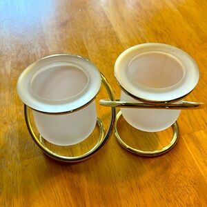 Gold ring candleholders
